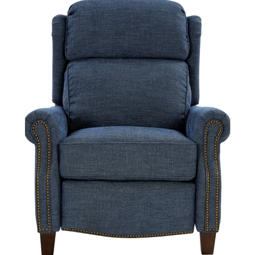 Meade Manual Recliner in Tweed Indigo Blue Fabric